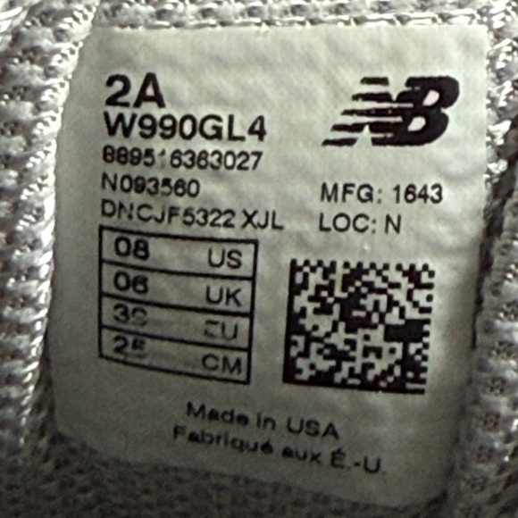 New Balance W990GL4 Grey/Castlerock Leather/Mesh Women's Sz: 8 - Picture 14 of 14